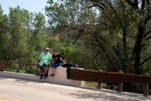 Resting in the shade on our walk back to our truck.