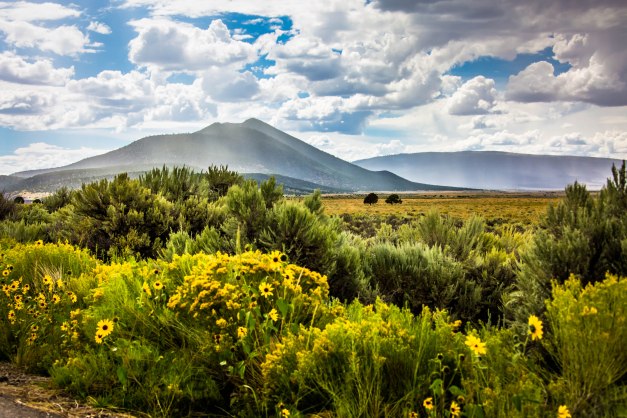 Rio Grande Del Norte National Monument, formally know as Wild River. It's raining on the mountain.