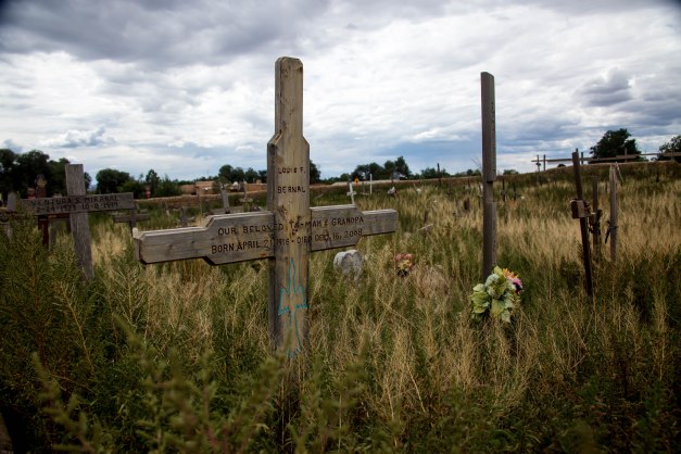 The old Taos Pueblo church cemetery.