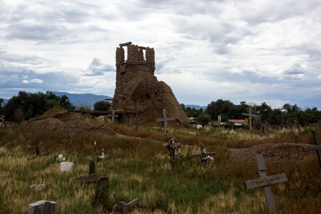 The old Taos Pueblo church cemetery.